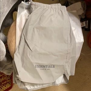 Brand new grey nylon essentials shorts sz M